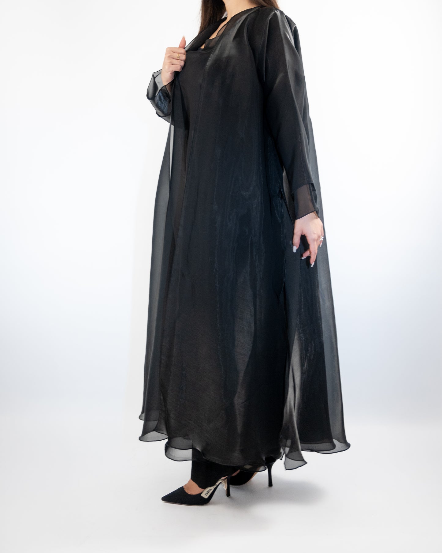 Elegant Sheer Black Abaya