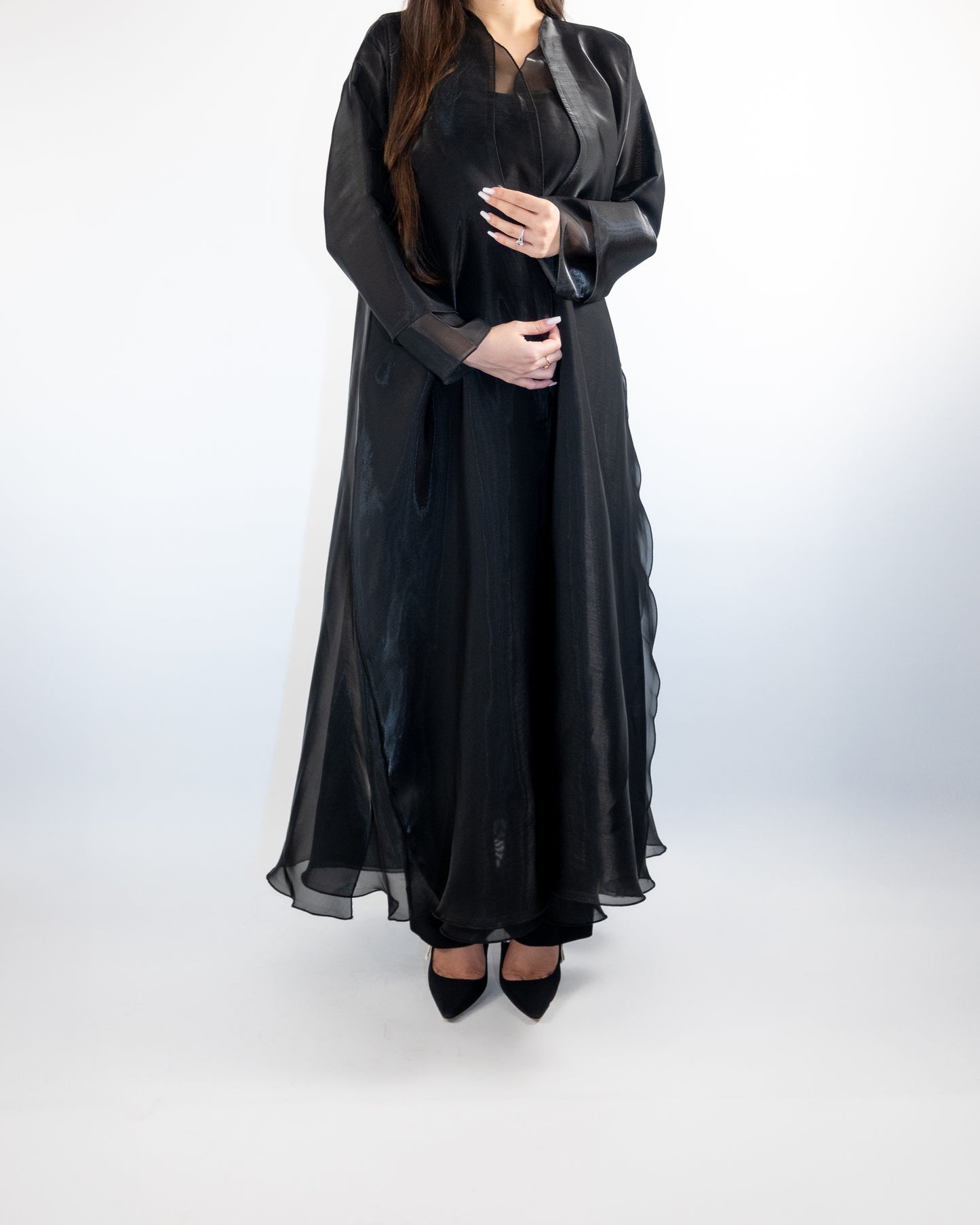 Elegant Sheer Black Abaya