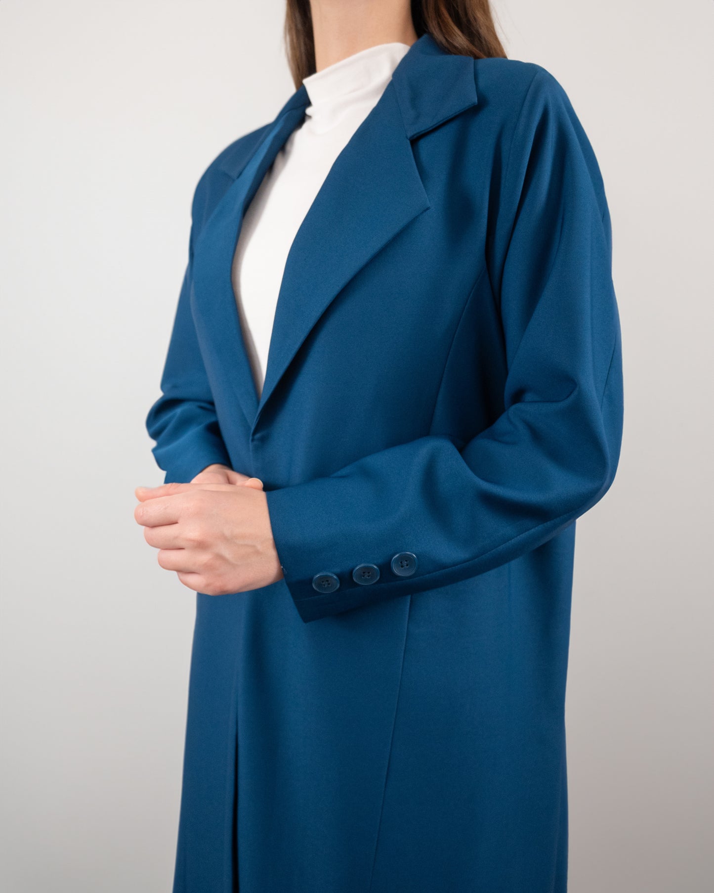 Sophisticated Blue Coat-Style Abaya