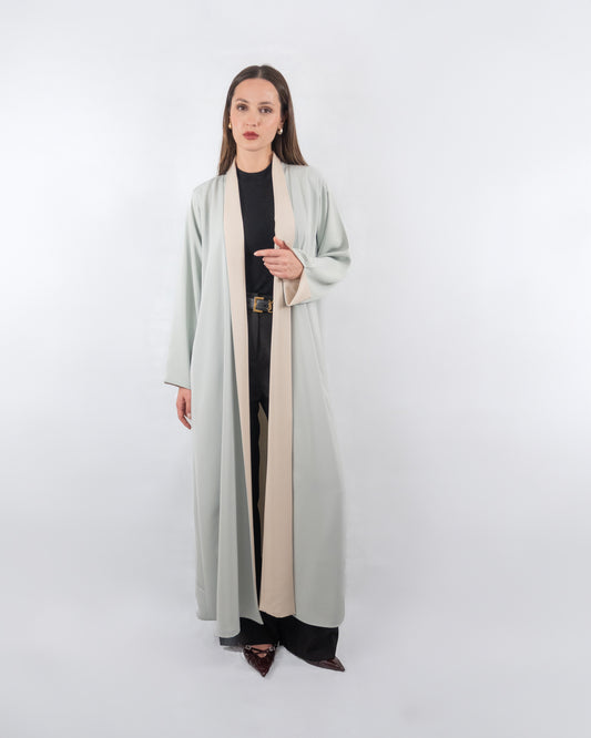 Sophisticated Double-Toned Open Abaya