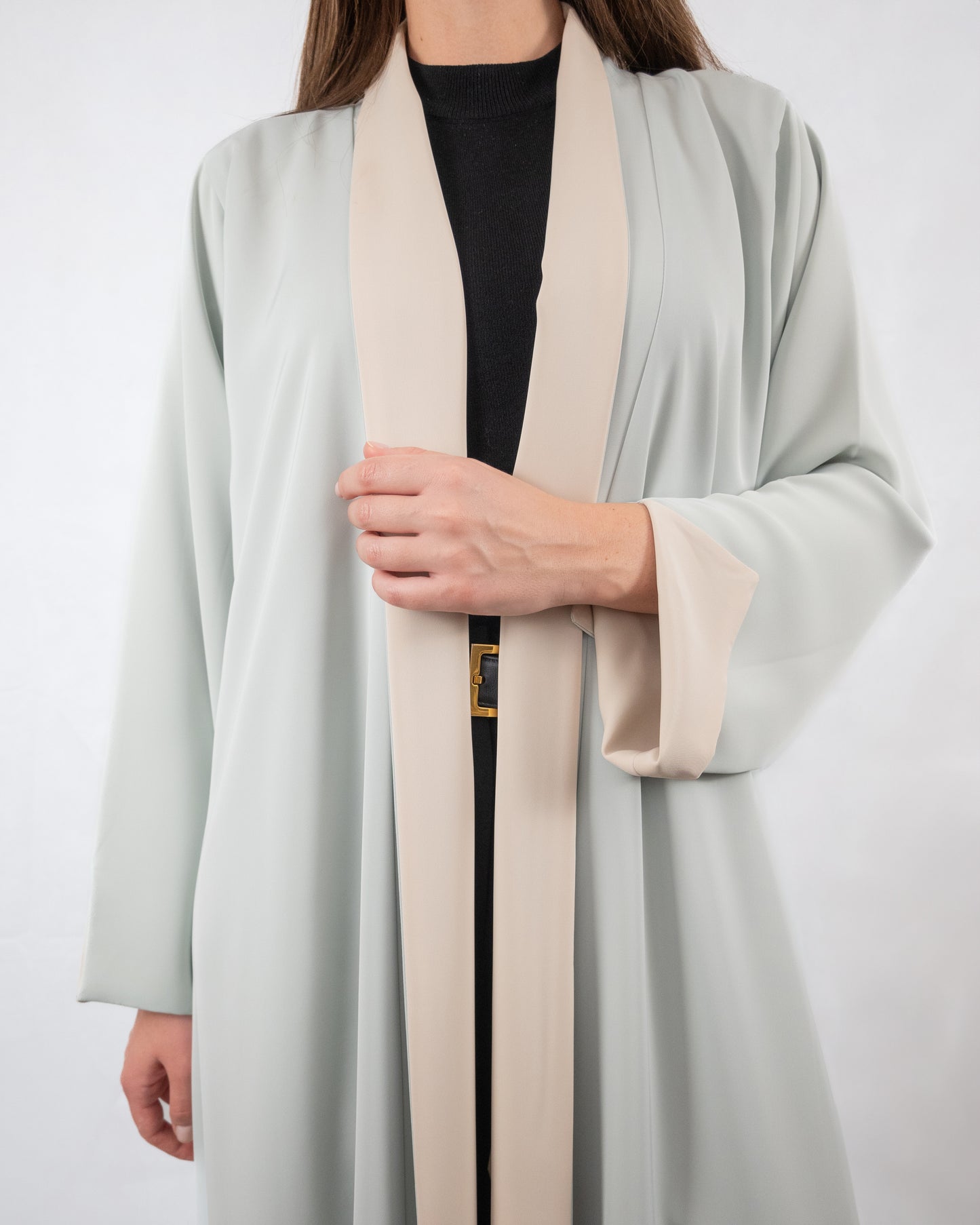 Sophisticated Double-Toned Open Abaya