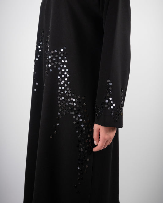 Stunning Black Abaya with Sequin Embellishments