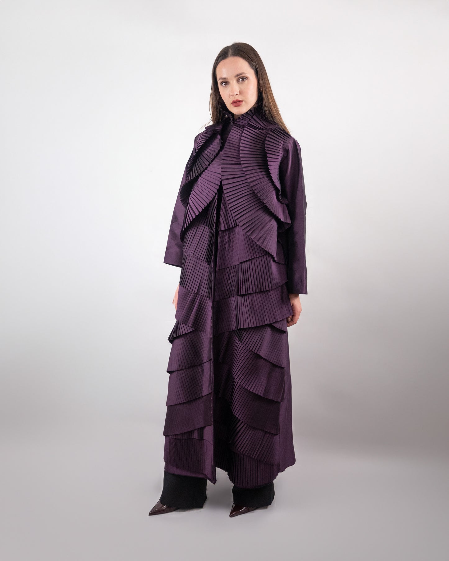 Statement Purple Pleated Abaya