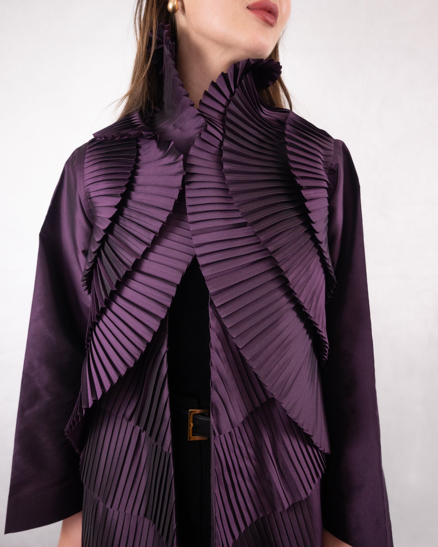 Statement Purple Pleated Abaya