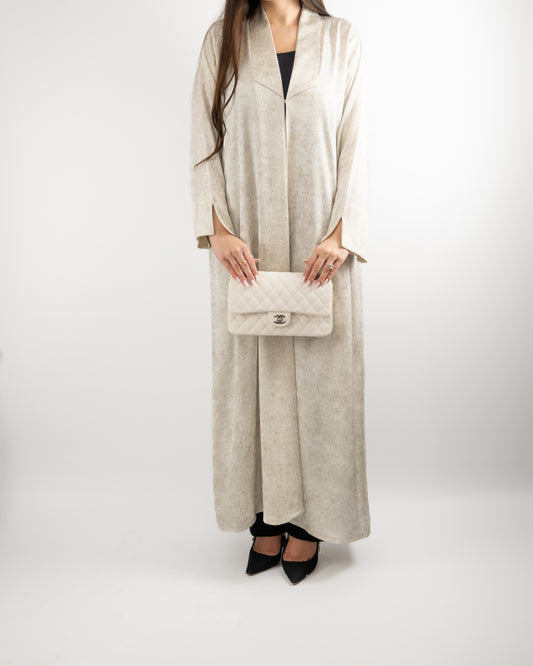 Timeless Beige Textured Abaya